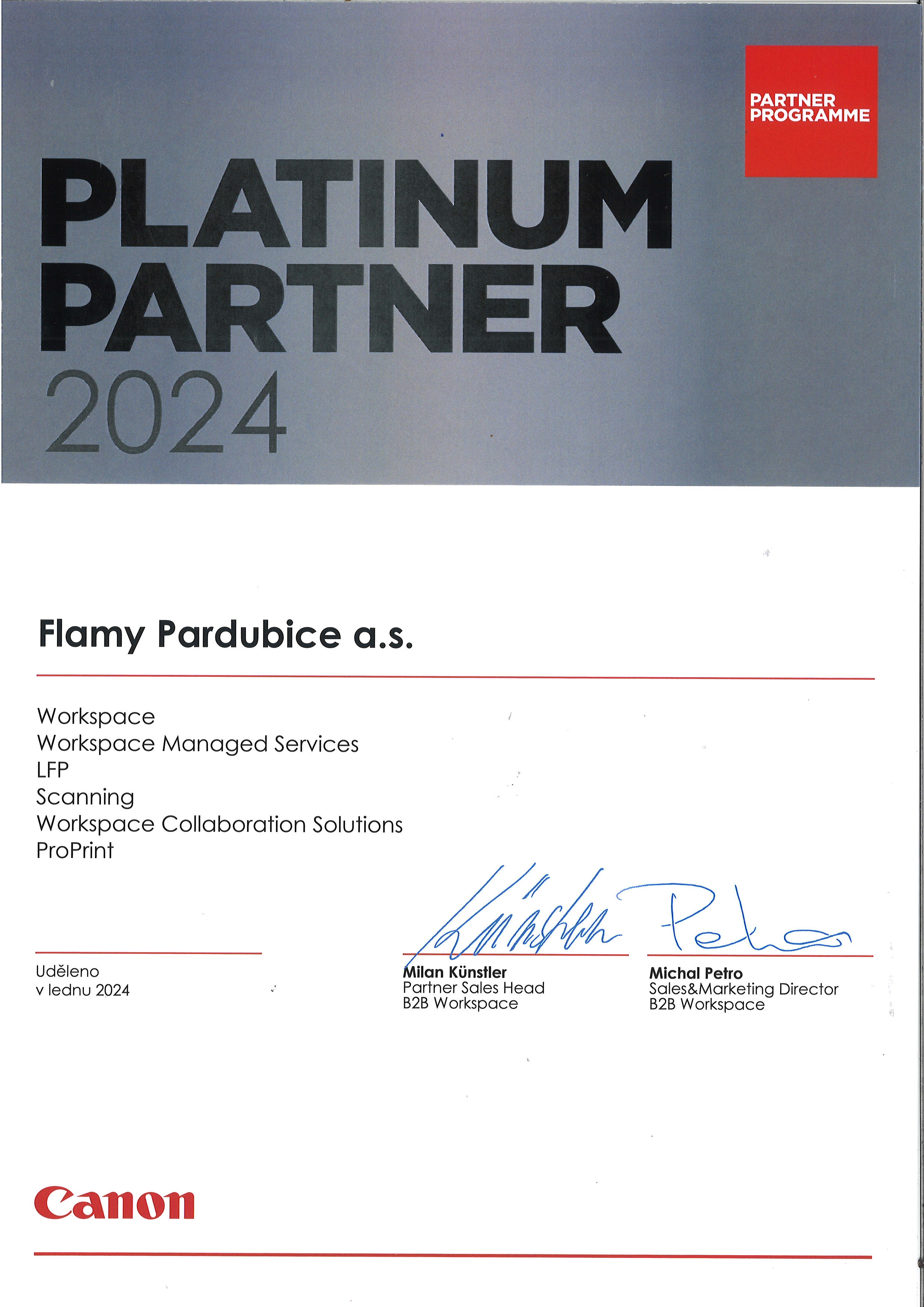Certifikát PlatinumPartner_2024